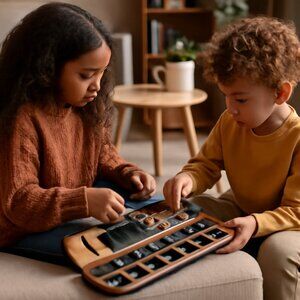 Mancala in Handcrafted Elephant Box – Vintage Wooden Game, Intricate Design